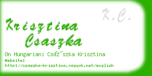 krisztina csaszka business card